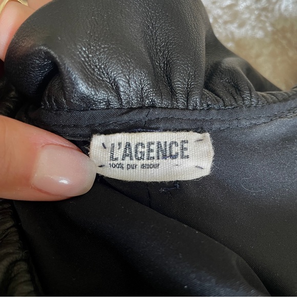 L’Agence Soft Leather Wave Dress. Black, Sz 2 (S) - Picture 5 of 8